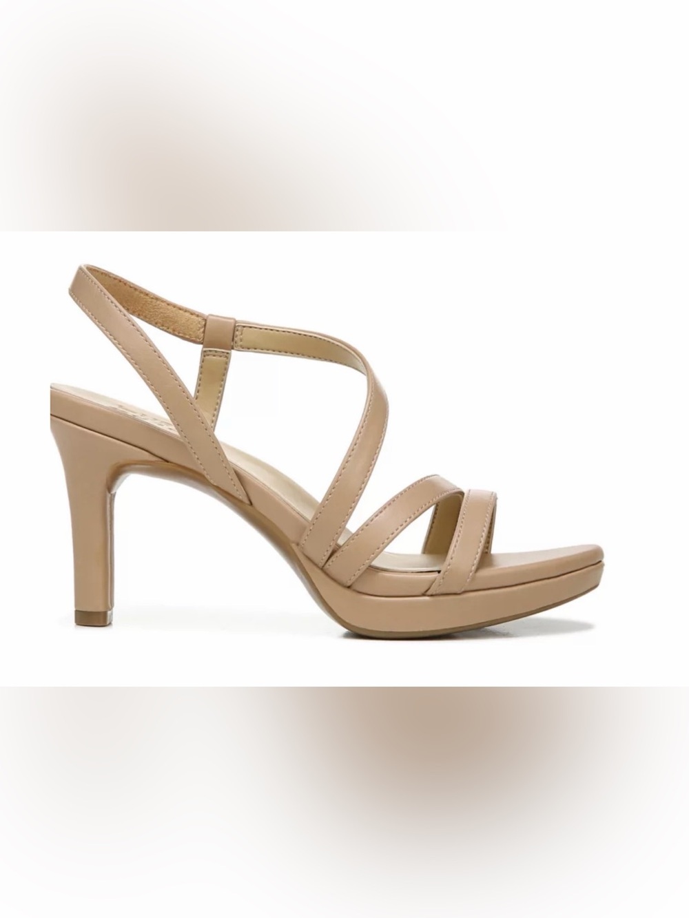 Naturalizer Blush Tan Strappy Slingback Block Heels - Picture 3 of 8